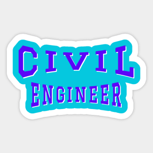 Civil Engineer in Purple Color Text Sticker